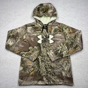 Under Armour Hoodie Camo Max1‎ Green Sweatshirt Pullover Hunting Men's L